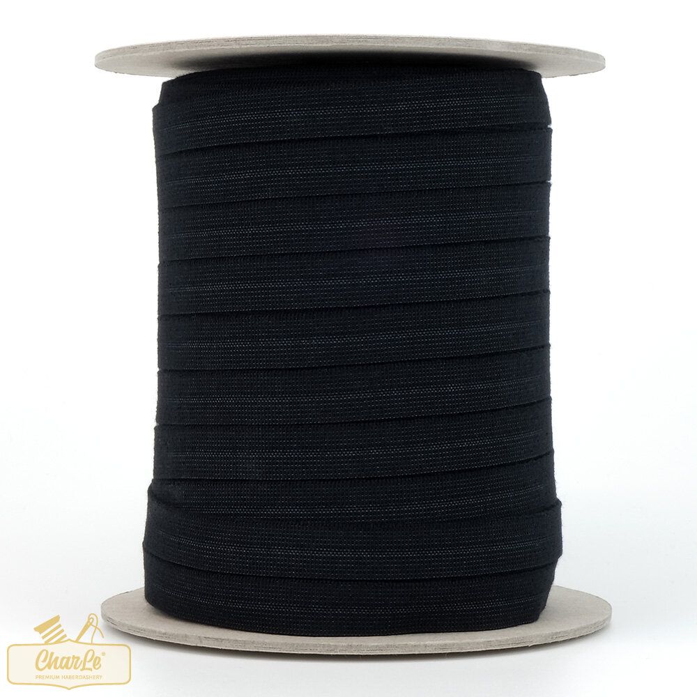Organic edge binding elastic 15 mm colour black, 1,64