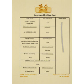 data sheet Organic elastic - 3.0 mm - ecru