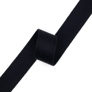 Bio Baumwollgurt - 30 mm - unelastisch - schwarz