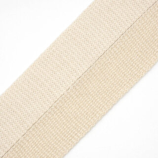 Organic cotton warp knitting ribbon - 43 mm - inelastic - ecru