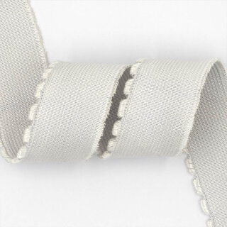 Tencel™ elastic - 25 mm - white lustrous - light - picot wave - sanforised