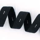 Bio Knopflochgummiband - 18 mm - schwarz