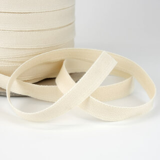 Organic woven ribbon - 13 mm - inelastic - ecru