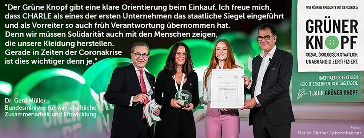 CHARLE - Verleihung des Grünen Knopf